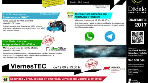Actividades diciembre Fundaci&oacute;n D&eacute;dalo de Tudela