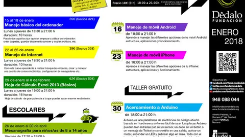 Actividades enero Fundaci&oacute;n D&eacute;dalo de Tudela