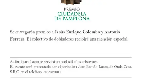 Premio Ciudadela de Pamplona correspondiente a la Feria del Toro 2017