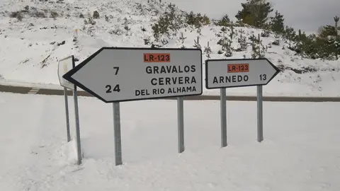 Nieve en la carretera de Cervera-Arnedo