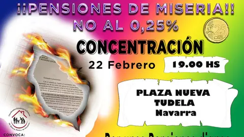 Concentraci&oacute;n en Tudela en defensa de las pensiones