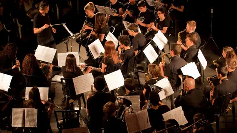 Concierto en Ribaforada de bandas de las escuelas de m&uacute;sica Nou Barris de Barcelona y Fernando Remacha de Tudela