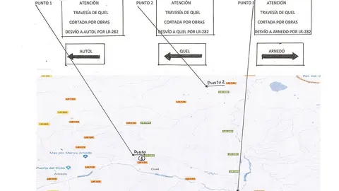 Mapa de los desv&iacute;os