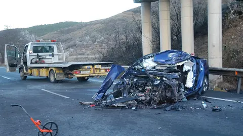 Veh&iacute;culo que conduc&iacute;a la v&iacute;ctima del accidente de Valverde