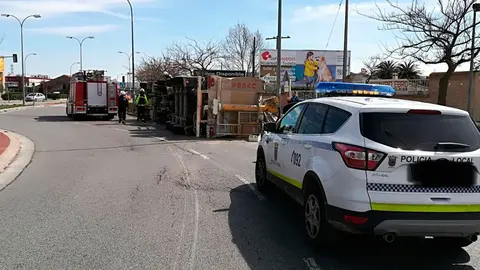 El accidente se ha producido en la rotonda