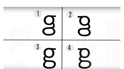 La mayor&iacute;a de la gente no sabe escribir la letra g que aparece en los textos impresos y trazan figuras err&oacute;neas, seg&uacute;n un estudio de la Universidad Johns Hopkins con 38 voluntarios. La correcta es la 3.