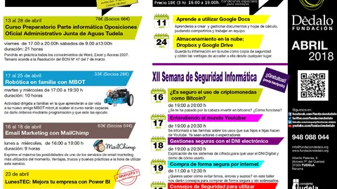Actividades abril Fundaci&oacute;n D&eacute;dalo de Tudela