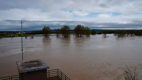 Crecida del Ebro a su paso por Castej&oacute;n