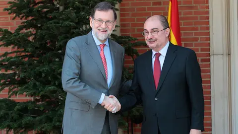 El presidente de Arag&oacute;n, Javier Lamb&aacute;n se re&uacute;ne con Mariano Rajoy, presidente del Gobierno de Espa&ntilde;a