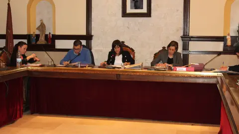 Presidencia Pleno, alcaldesa, Secretarian y la portavoz socialista
