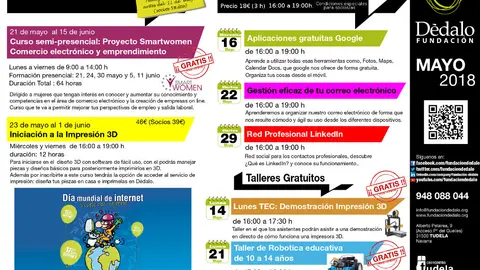Actividades mayo Fundaci&oacute;n D&eacute;dalo de Tudela