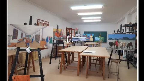 Exposici&oacute;n en Tauste de trabajos de los alumnos del taller de pintura de Pilar Long&aacute;s