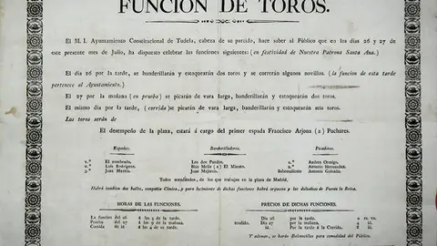 Cartel taurino del a&ntilde;o 1841, el &uacute;ltimo en la plaza de los Fueros