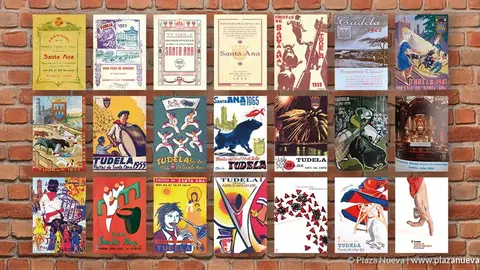Evoluci&oacute;n de los carteles de fiestas, cada cinco a&ntilde;os, desde 1914 hasta 2015