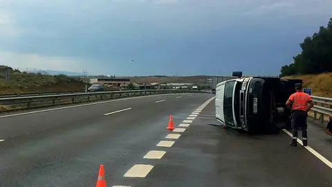 Salida de v&iacute;a en la A68