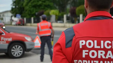 Agentes de Polic&iacute;a Foral velando por la seguridad