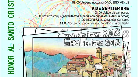 Fiestas patronales de San Felices 2018 en honor al Santo Cristo del Consuelo