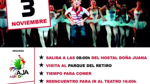 Viaje de la Asociaci&oacute;n de la Juventud de &Aacute;greda al musical de Billy Elliot en Madrid