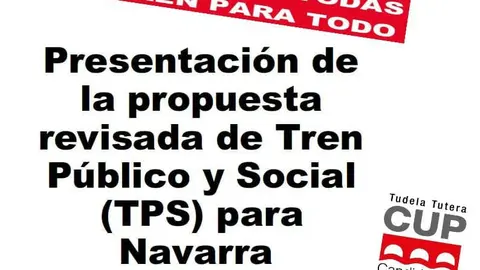 Presentaci&oacute;n en Tudela de la propuesta revisada de Tren P&uacute;blico y Social (TPS) para Navarra