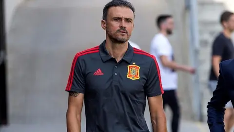 Luis Enrique en un entrenamiento con la Selecci&oacute;n Espa&ntilde;ola