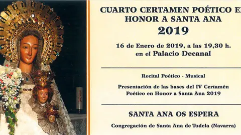 IV Certamen po&eacute;tico en Tudela en honor a Santa Ana