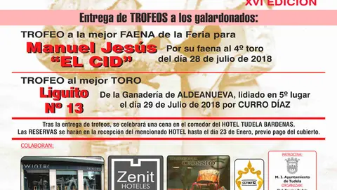 XVI Trofeos taurinos 'Ciudad de Tudela'