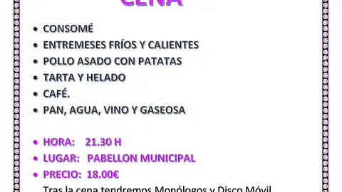 Cena de Santa &Aacute;gueda 2019 en Novallas