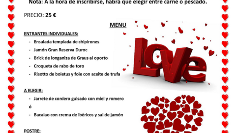 Cena de San Valent&iacute;n 2019 en Novallas