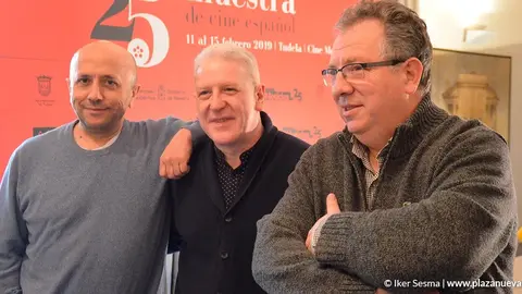 Luis Alegre, Javier Vidal y Pepe Romano presentan esta XXV edici&oacute;n de la Muestra de Cine Espa&ntilde;ol de Tudela