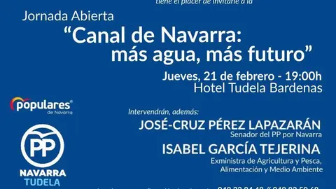 Jornada abierta en Tudela 'Canal de Navarra m&aacute;s agua, m&aacute;s futuro'