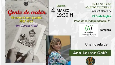Presentacion en Zaragoza del libro Gente de orden historia de una familia de Ana Larraz Gale