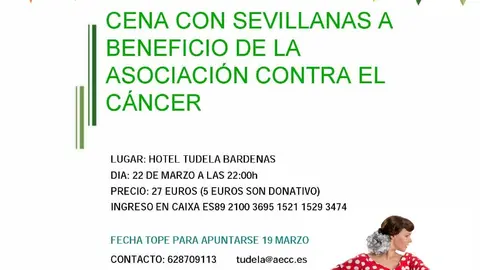 Cena en Tudela con sevillanas a beneficio de la AECC