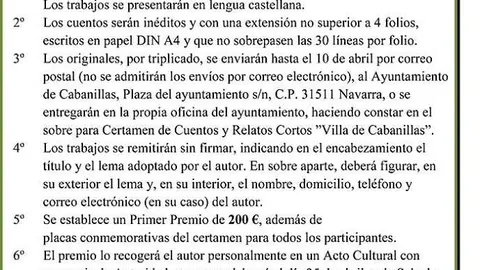 IV Certamen de cuentos y relatos cortos 'Villa de Cabanillas'