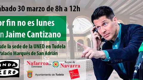 Jaime Cantizano visita Tudela con su programa 'Por fin no es lunes'