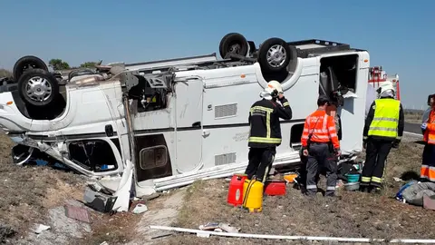As&iacute; ha quedado la autocaravana tras el impacto