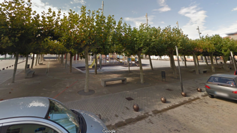 Farolas en la Plaza de Espa&ntilde;a de Corella