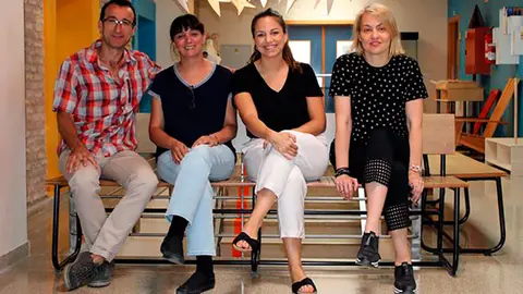 Antonio Pe&ntilde;a (Educaci&oacute;n F&iacute;sica), Marta Fern&aacute;ndez (Cultura Audiovisual), Marina Peralta (Jefatura de Estudios), Laura S&aacute;ez (responsable de internacionalizaci&oacute;n de la EASDi)