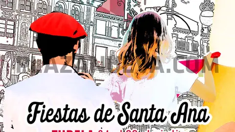 Cartel 'Estoy in love con estas fiestas' de las Fiestas patronales de Tudela 2019 en honor a Santa Ana