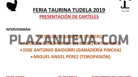 Presentaci&oacute;n de carteles de la Feria Taurina de Tudela 2019