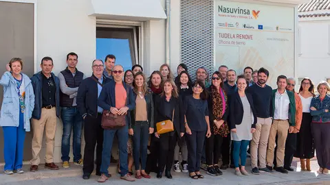 Representantes del Gobierno de Navarra y socios europeos durante la visita