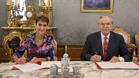 Chivite y Fain&eacute;, en la firma del convenio