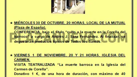 Jornadas culturales en Corella &lsquo;La muerte barroca en Corella&rsquo;
