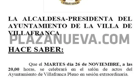 Pleno en sesión extraordinaria en Villafranca