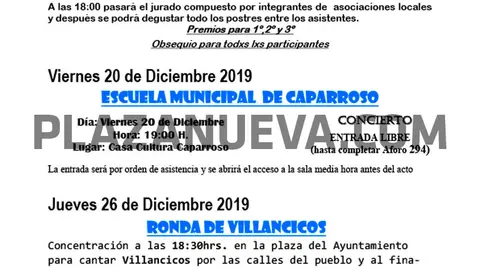 Actos varios Navidad en Caparroso