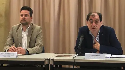Alejandro Toquero, alcalde de Tudela y Abel Casado, gerente del Consorcio Eder