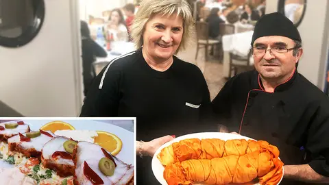 Chelo Lorente (gerente de La Parrilla) y Juan José Chueca (cocinero)