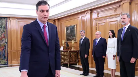 Pedro S&aacute;nchez jurando esta semana su cargo como Presidente de Espa&ntilde;a