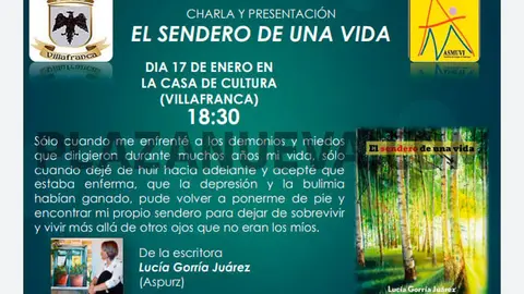 Charla y presentaci&oacute;n en Villafranca del libro &lsquo;El Sendero de una vida&rsquo; de Luc&iacute;a Gorr&iacute;a Ju&aacute;rez