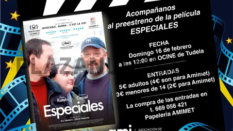 Acompa&ntilde;amiento de Amimet al preestreno en Tudela de la pel&iacute;cula &lsquo;Especiales&rsquo;
