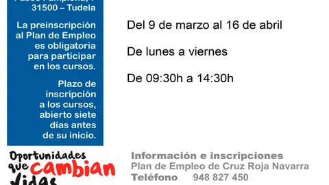 Curso gratuito de Cruz Roja Tudela &lsquo;Operaciones de caja y atenci&oacute;n al cliente&rsquo;